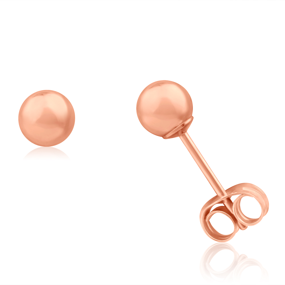 9ct Rose Gold 4mm Ball Stud Earrings