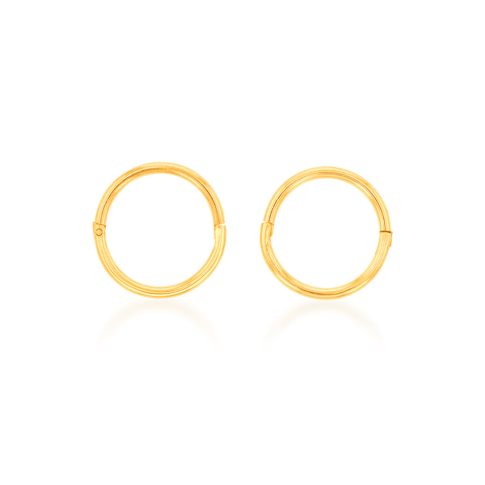 9ct Yellow Gold Sleeper Plain Baby 8mm Earrings