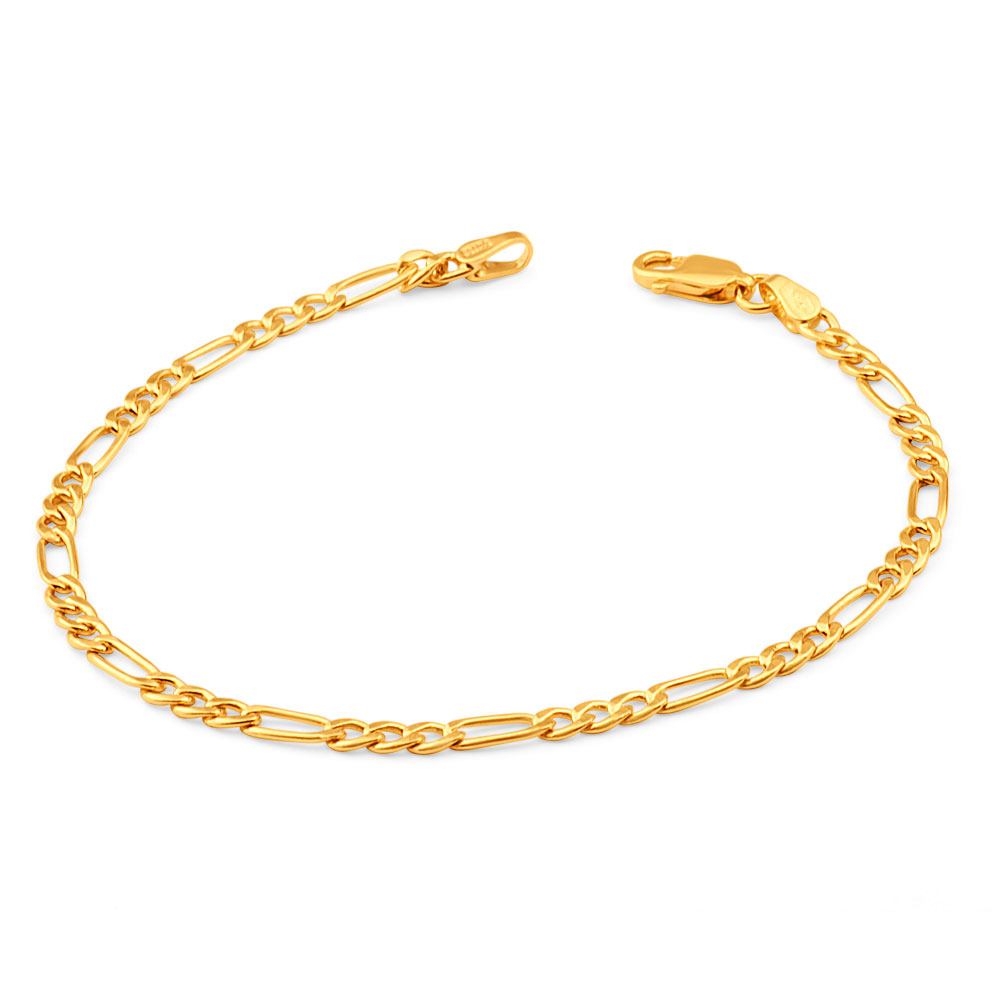 9ct Yellow Gold Copper Filled Figaro Bracelet