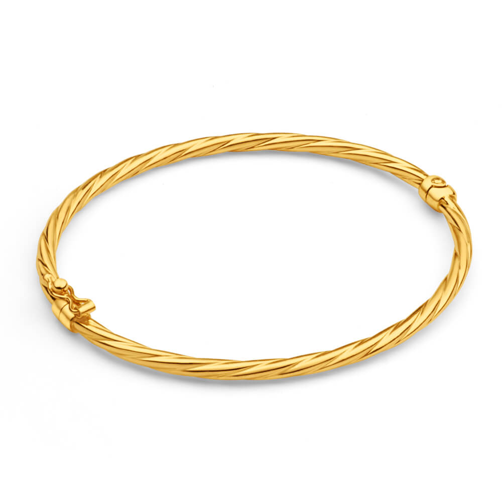 9ct Yellow Gold Silver Filled 3X60mm Bangle