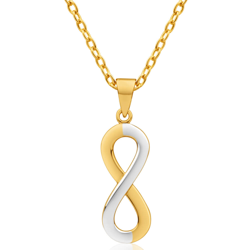 9ct Yellow Gold & White Gold 18mm Infinity Pendant