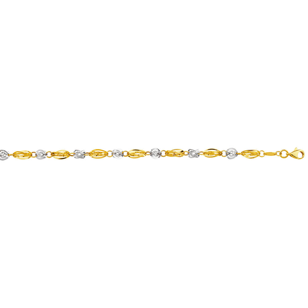 9ct Yellow Gold & White Gold Fancy Bracelet