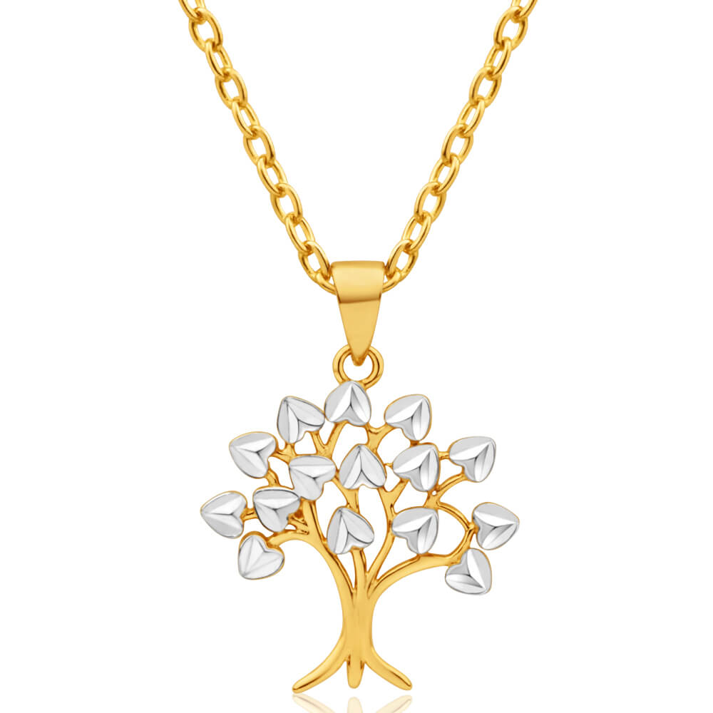 9ct Yellow Gold & White Gold Tree of Life Pendant