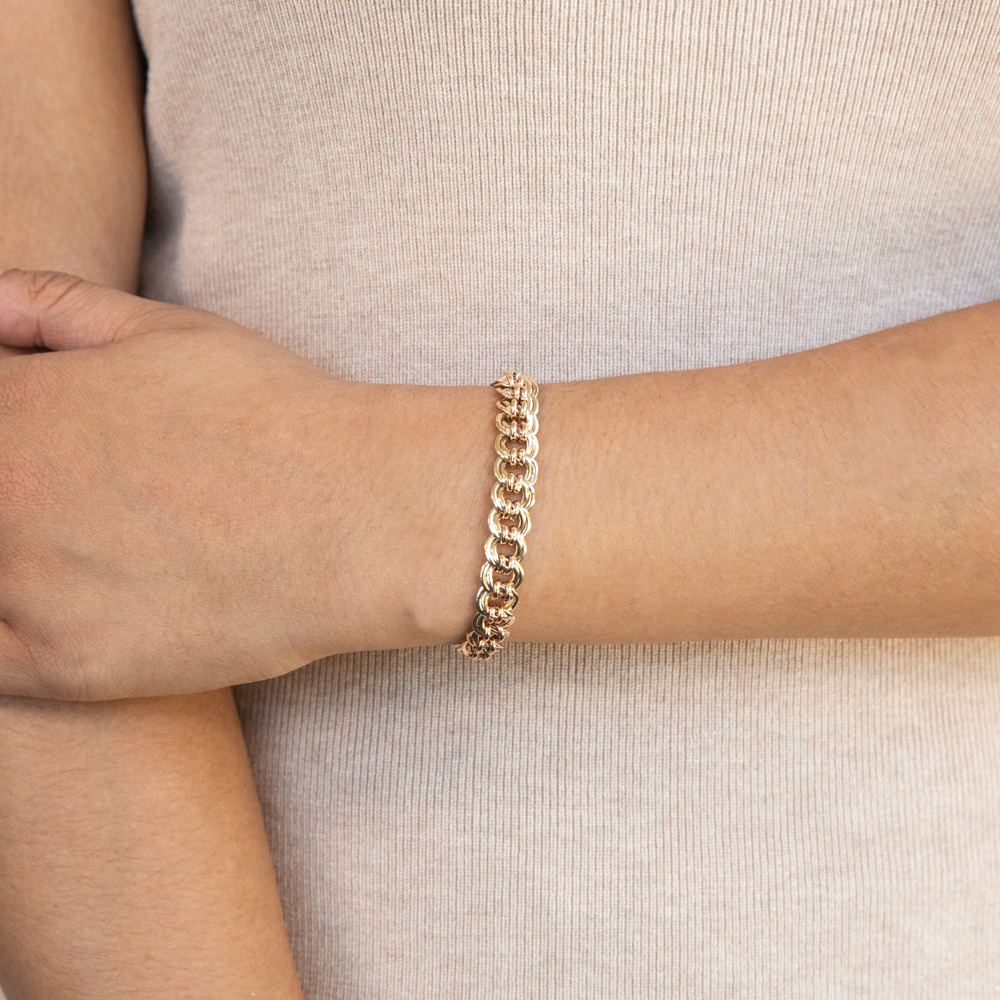 9ct Yellow Gold & Rose Gold Curb Bracelet