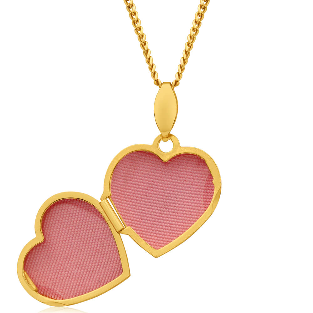 9ct Yellow Gold Silver Filled Two Tone Infinity Heart Shape Locket