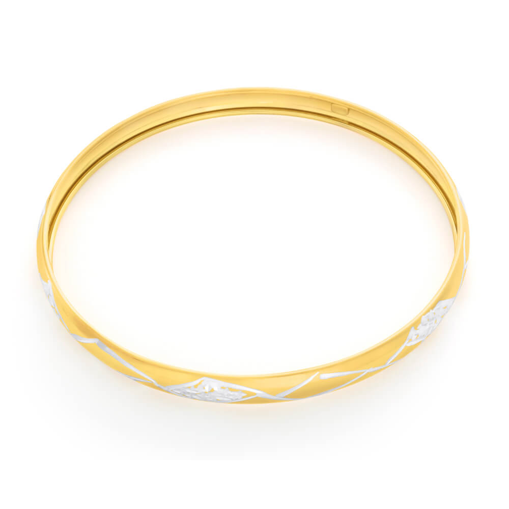9ct Lovely Yellow Gold Silver Filled Bangle