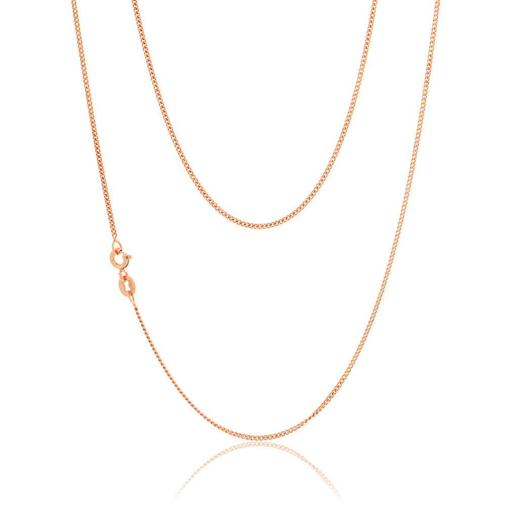 9ct Rose Gold Silver Filled 45cm Curb Chain