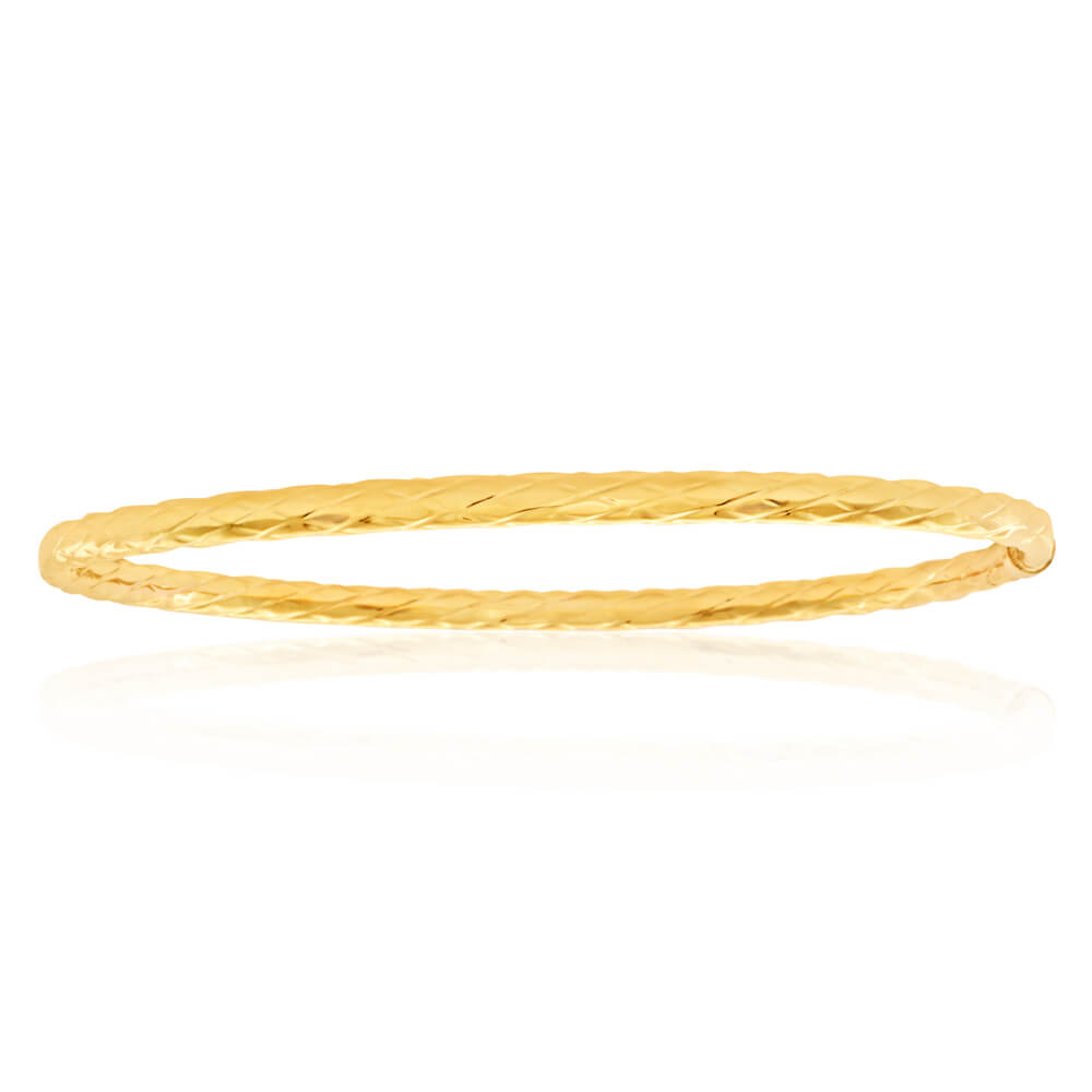 9ct Yellow Gold Silver Filled 67cm Bangle