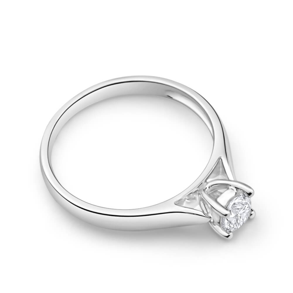 9ct White Gold Solitaire Ring With 0.30 Carat 4 Claw Set Diamond