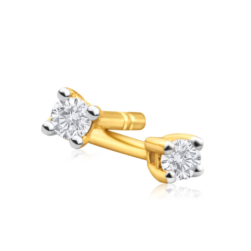 9ct Yellow Gold Gorgeous Diamond Stud Earrings