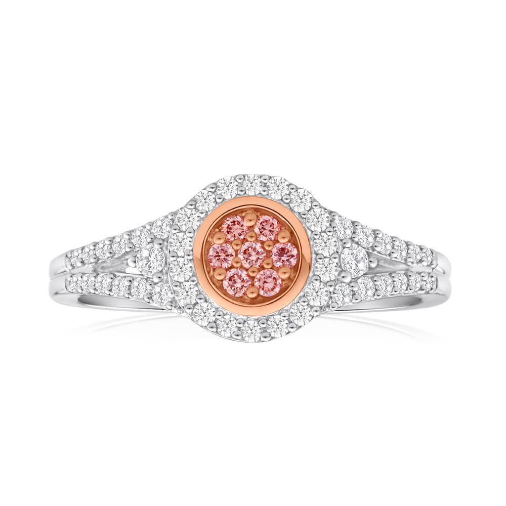 Pink Diamond 18ct White Gold Diamond Ring