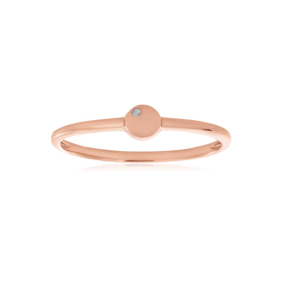 9ct Rose Gold Ring with 1 Diamond