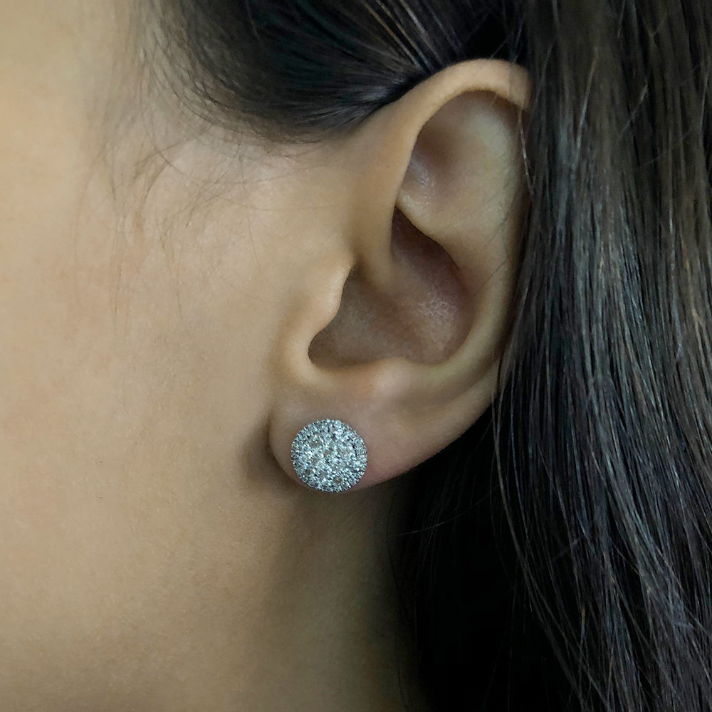 9ct White Gold 1 Carat Diamond Stud Earrings
