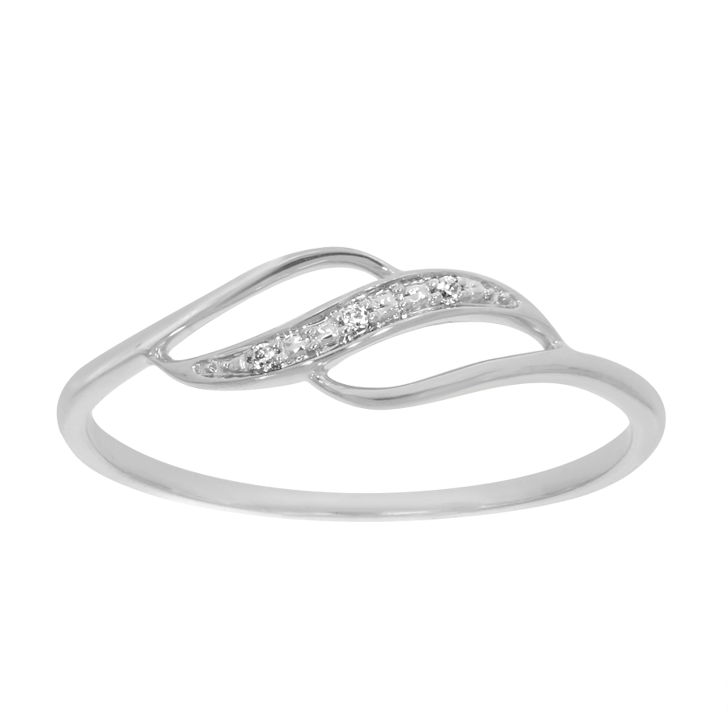9ct White Gold Diamond Ring with 3 Briliiant Diamonds