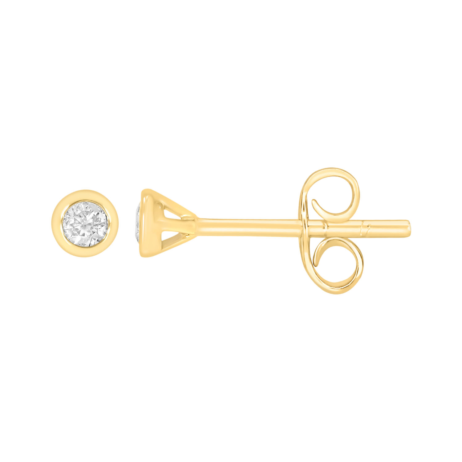 9ct Yellow Gold  0.05 Carat Diamond Stud Earrings