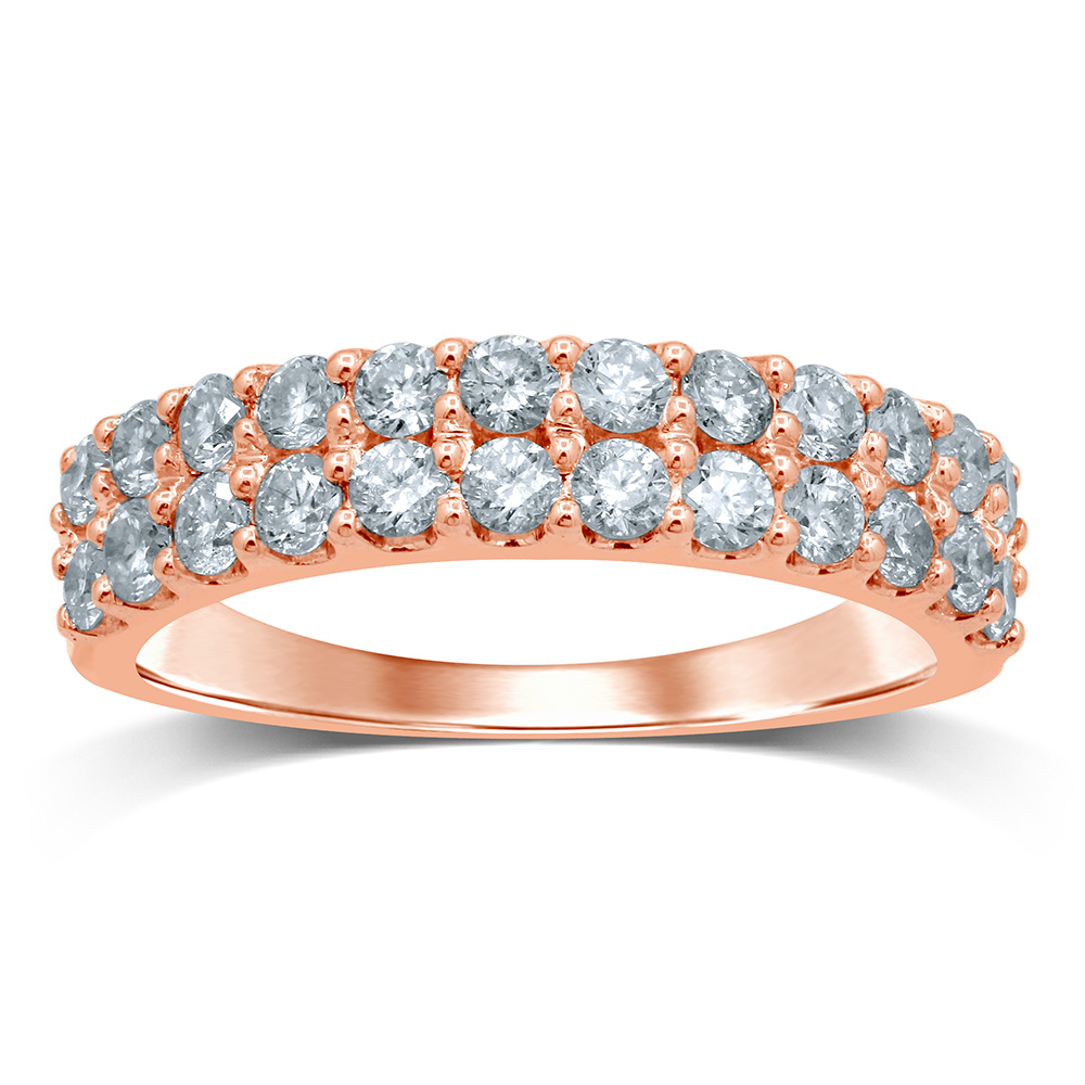 Luminesce Lab Grown 9ct Rose Gold 1 Carat Diamond Dress Ring with 24 Diamonds