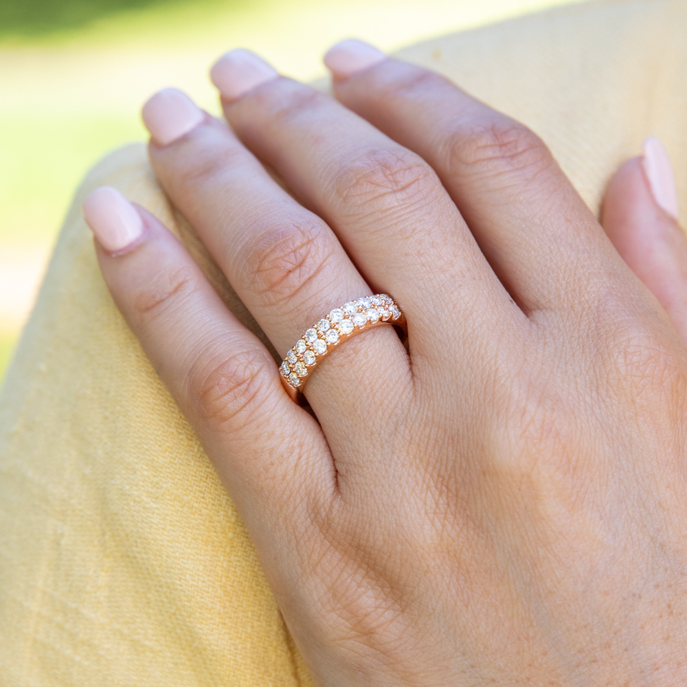 Luminesce Lab Grown 9ct Rose Gold 1 Carat Diamond Dress Ring with 24 Diamonds