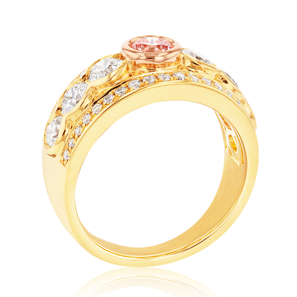 Luminesce Lab Grown Pink Diamond Dress Ring TW=1.50CT in 18ct Yellow & Rose Gold