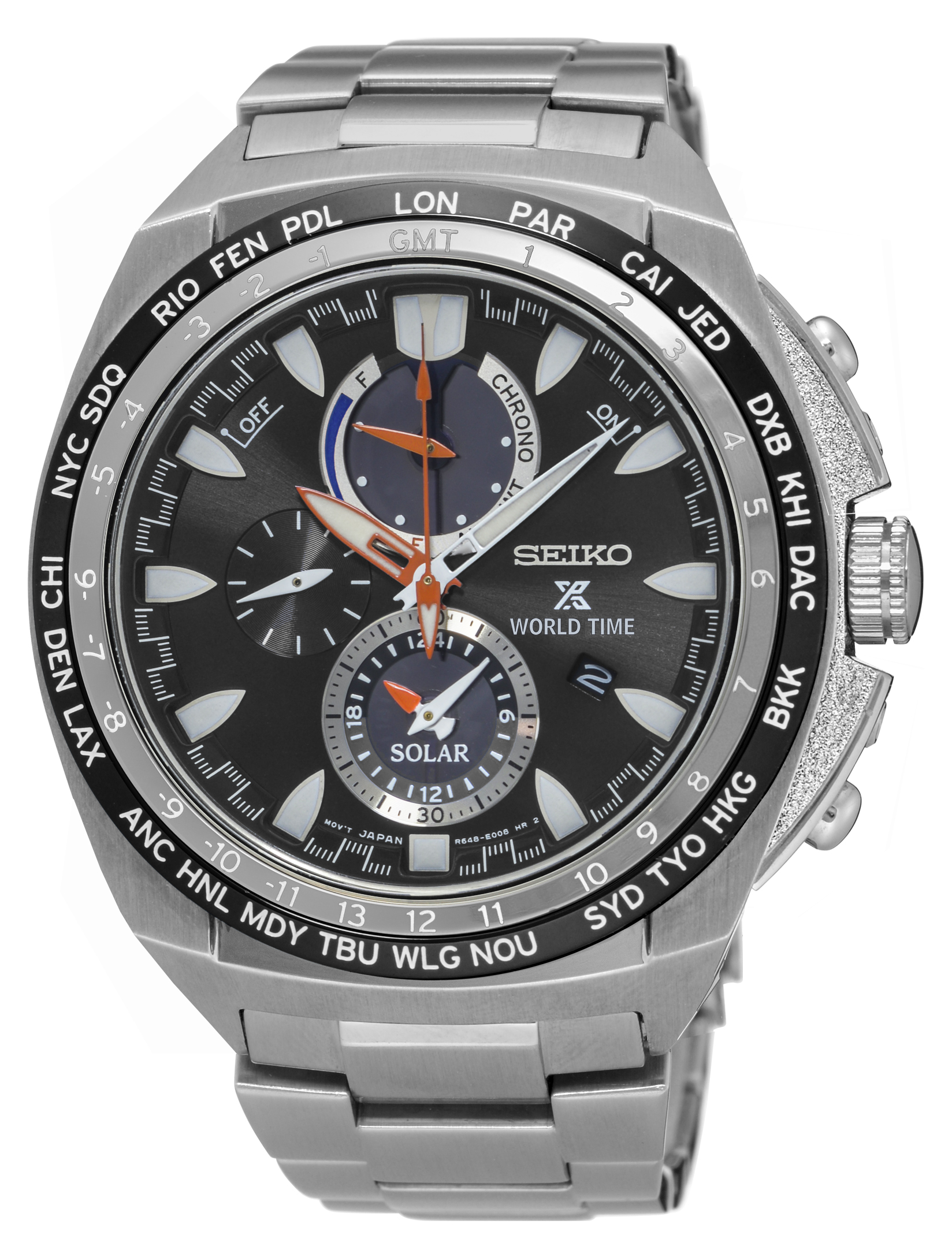 Seiko SSC487P Prospex World Time Chronograph Mens Watch