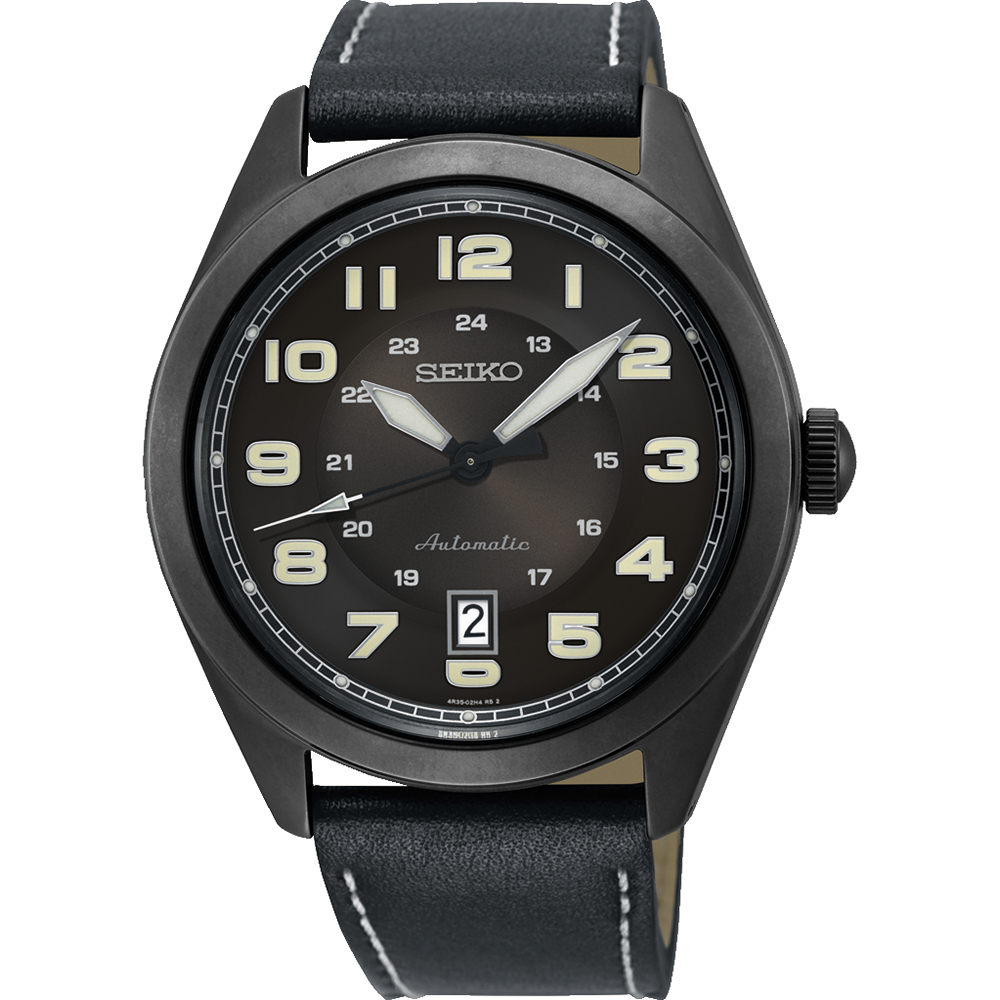 Seiko Neo Sport SRPC889J Black Leather Mens Watch
