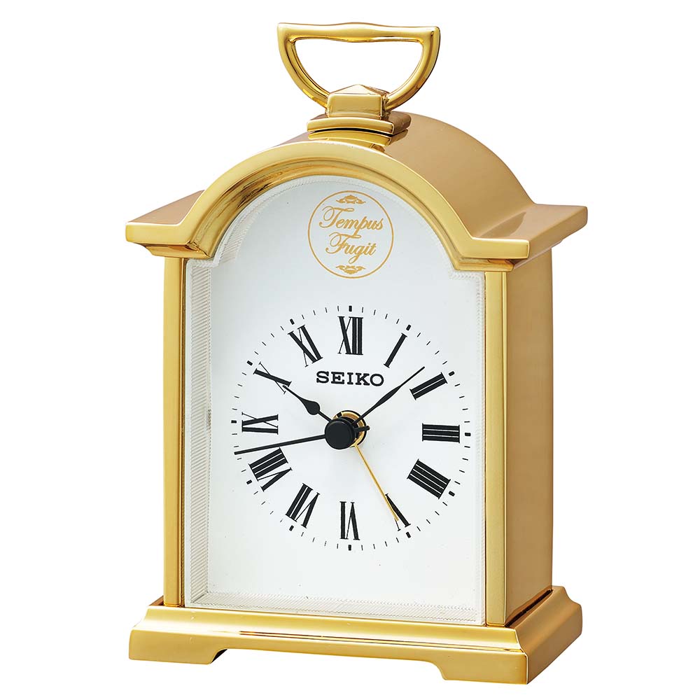 Seiko QHE004-G Gold Tone Table Clock