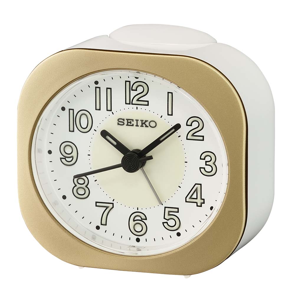 Seiko QHE121-G Gold Tone Bedside Alarm Clock