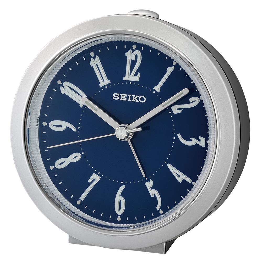 Seiko QHE180-S Silver Bedside Alarm Clock