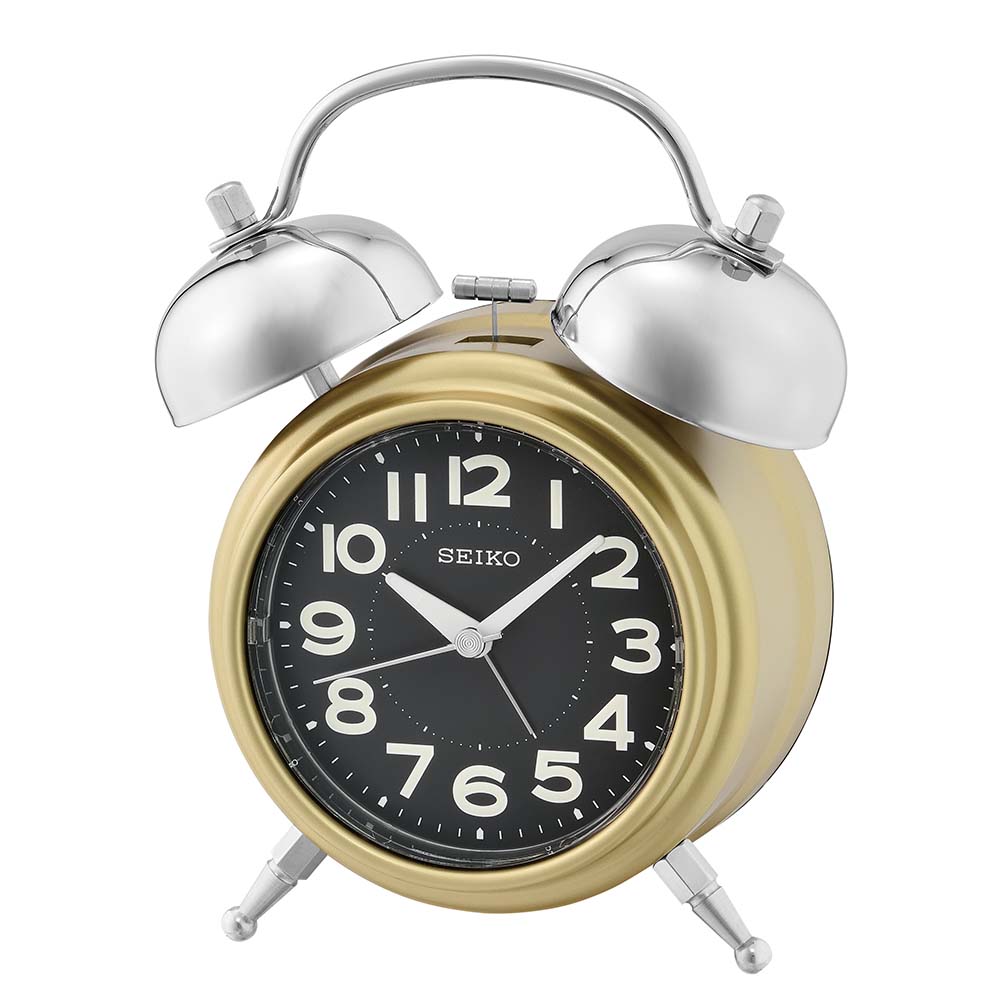 Seiko QHK051-F Gold Tone Bedside Alarm Clock