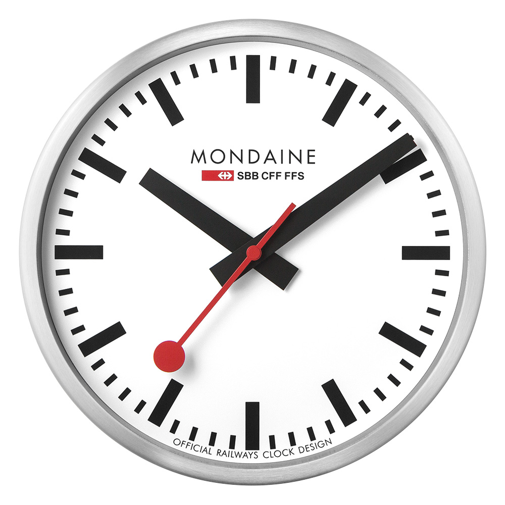 Mondaine A990CLOCK16SBB 25cm Aluminium Wall Clock