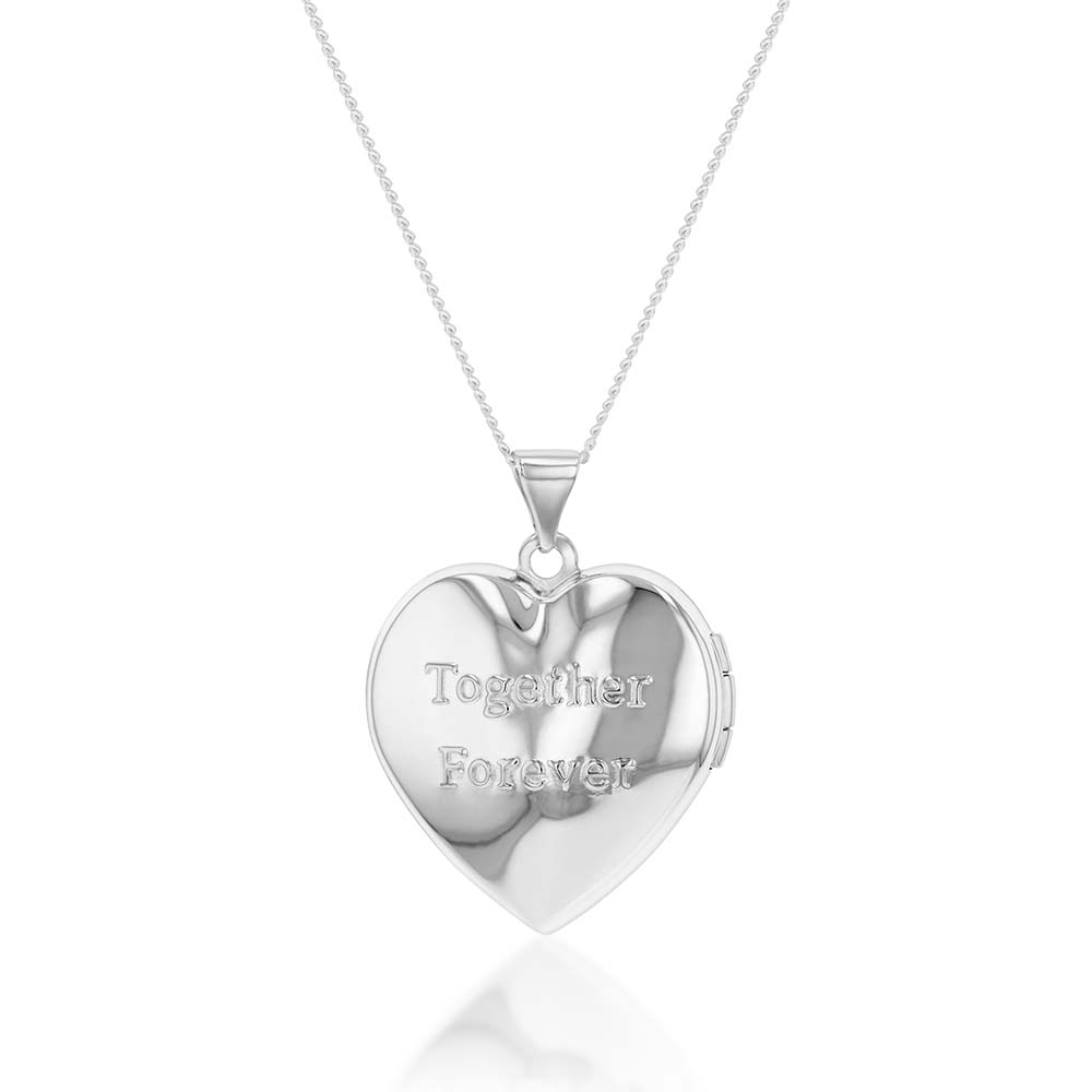 Sterling Silver and Gold Plated Hearts Locket (Engraved "Together Forever")