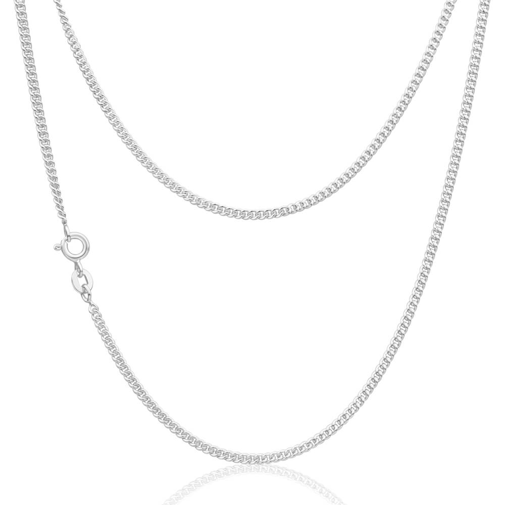 Sterling Silver Curb 60 Gauge 45cm Chain