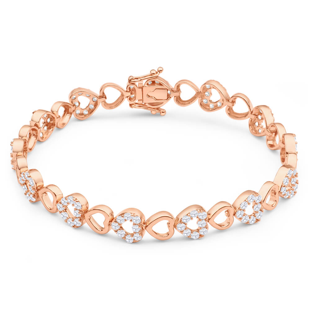 Gold Plated Sterling Silver Cubic Zirconia 19cm Bracelet