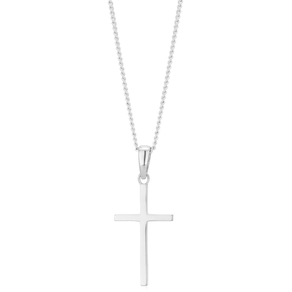 Sterling Silver Plain Cross 25mm Religious Pendant