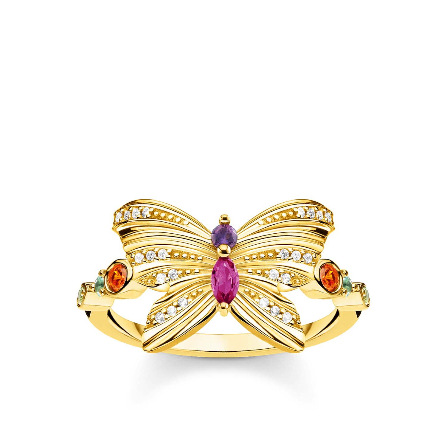 Gold Plated Sterling Silver Thomas Sabo Magic Garden Butterfly Ring