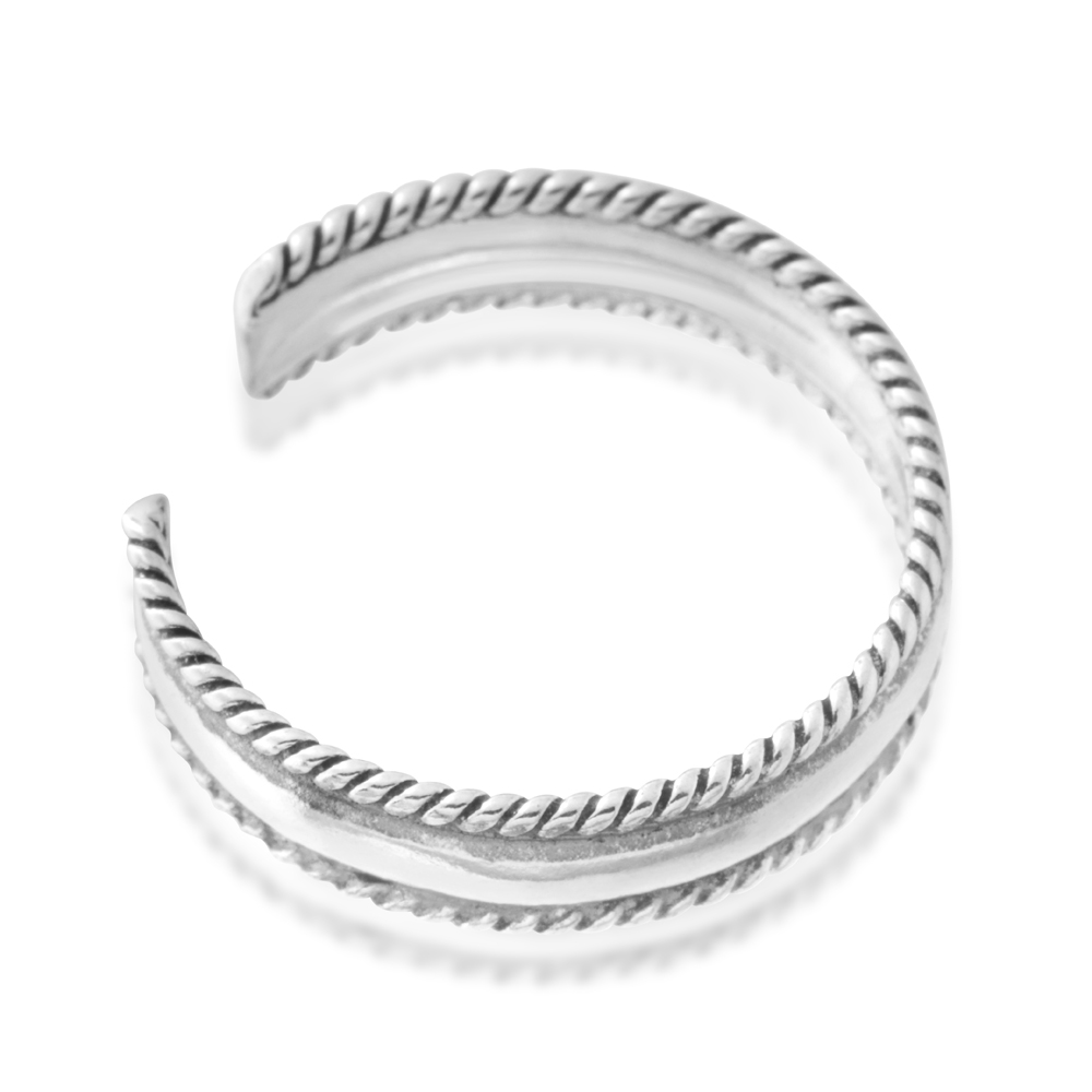 Sterling Silver Toe Ring Millgrain Oxidised