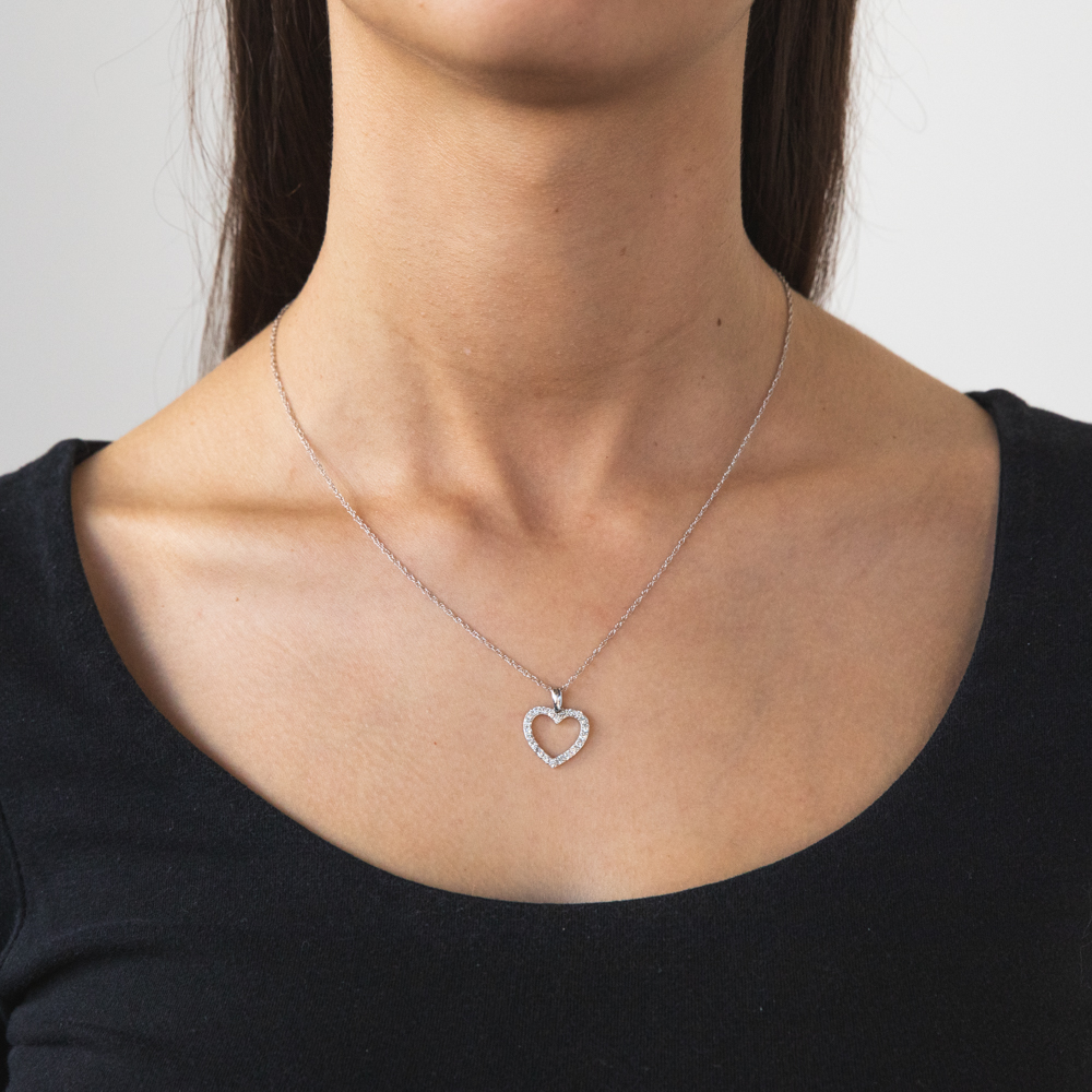 Luminesce Lab Grown Diamond 1/2 Carat Silver Heart Pendant on 45cm Chain