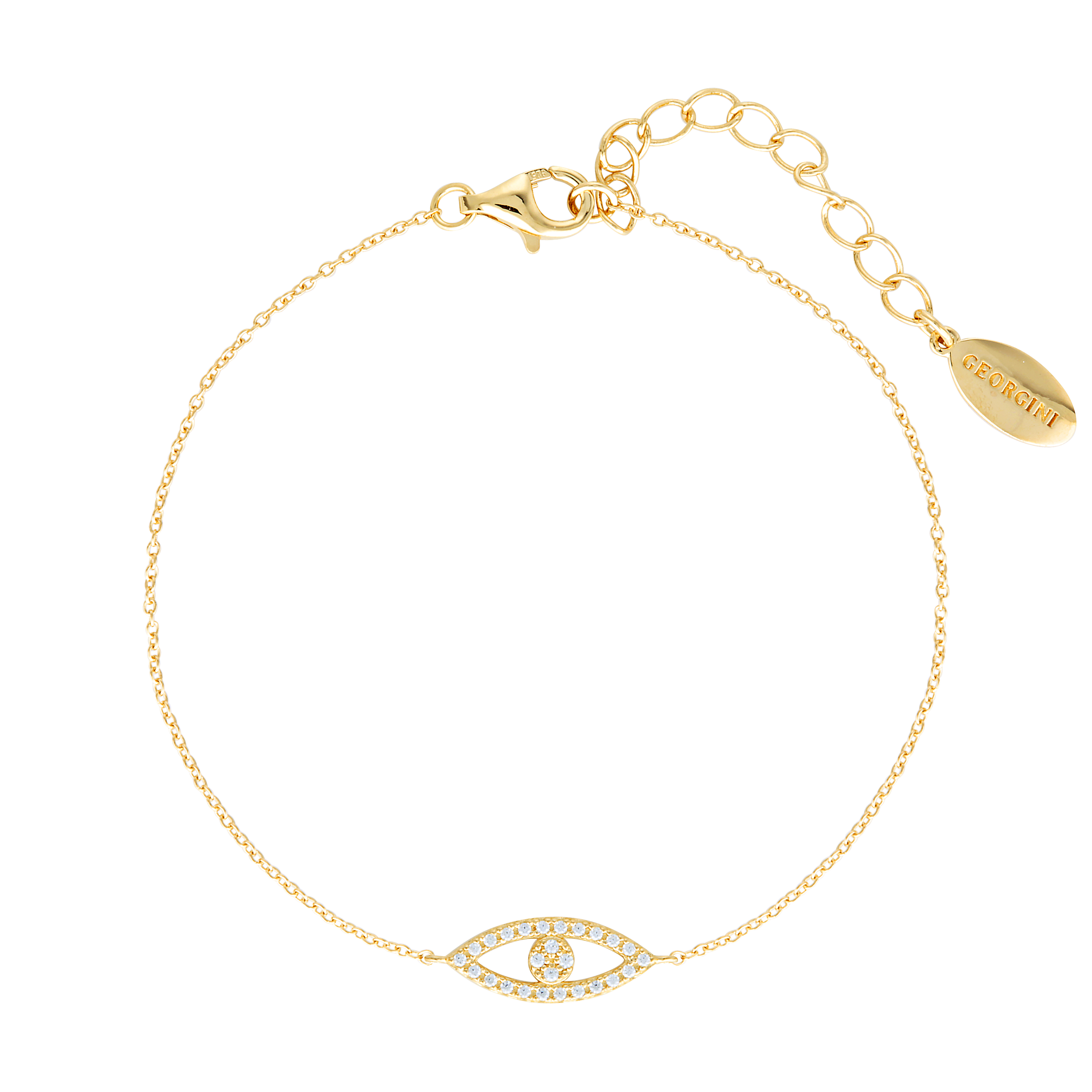 Georgini Rock Star Gold Plated Sterling Silver Evil Eye Bracelet (60262566)  - Online Jewellery And Watches | GrahamsJewellers