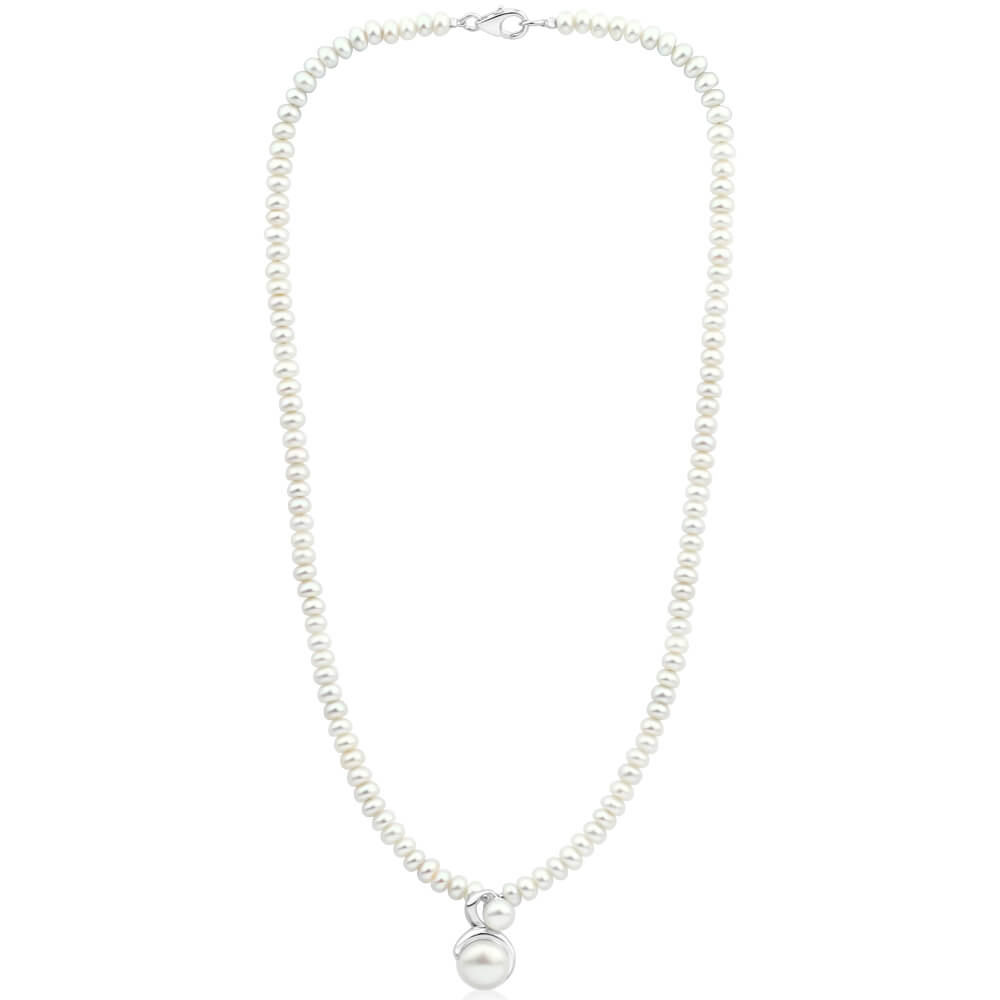 White Freshwater Clasp Pearl Necklace