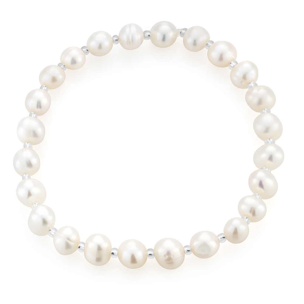 White 6-7mm Freshwater Pearl Bracelet