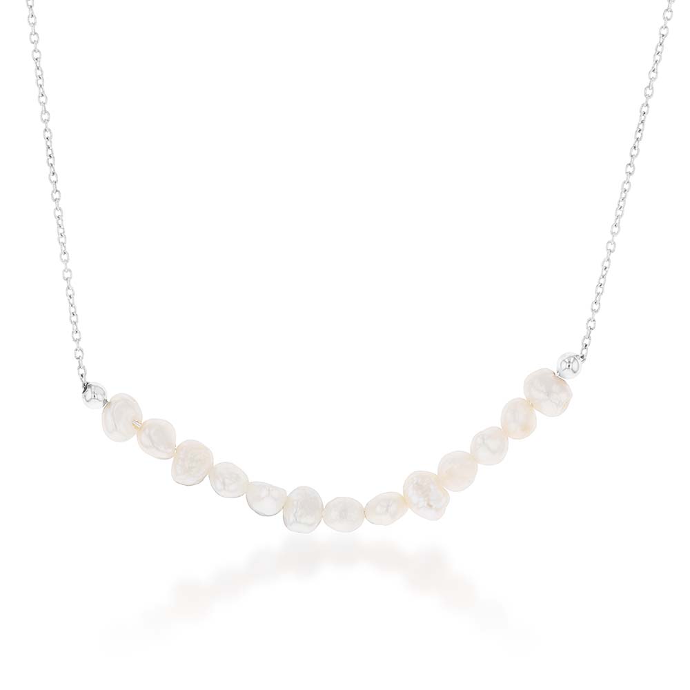 Sterling Silver White Freshwater Pearl Necklet
