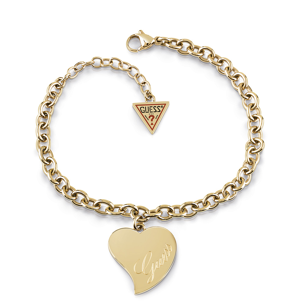 Guess Gold Plated Love Heart Bracelet