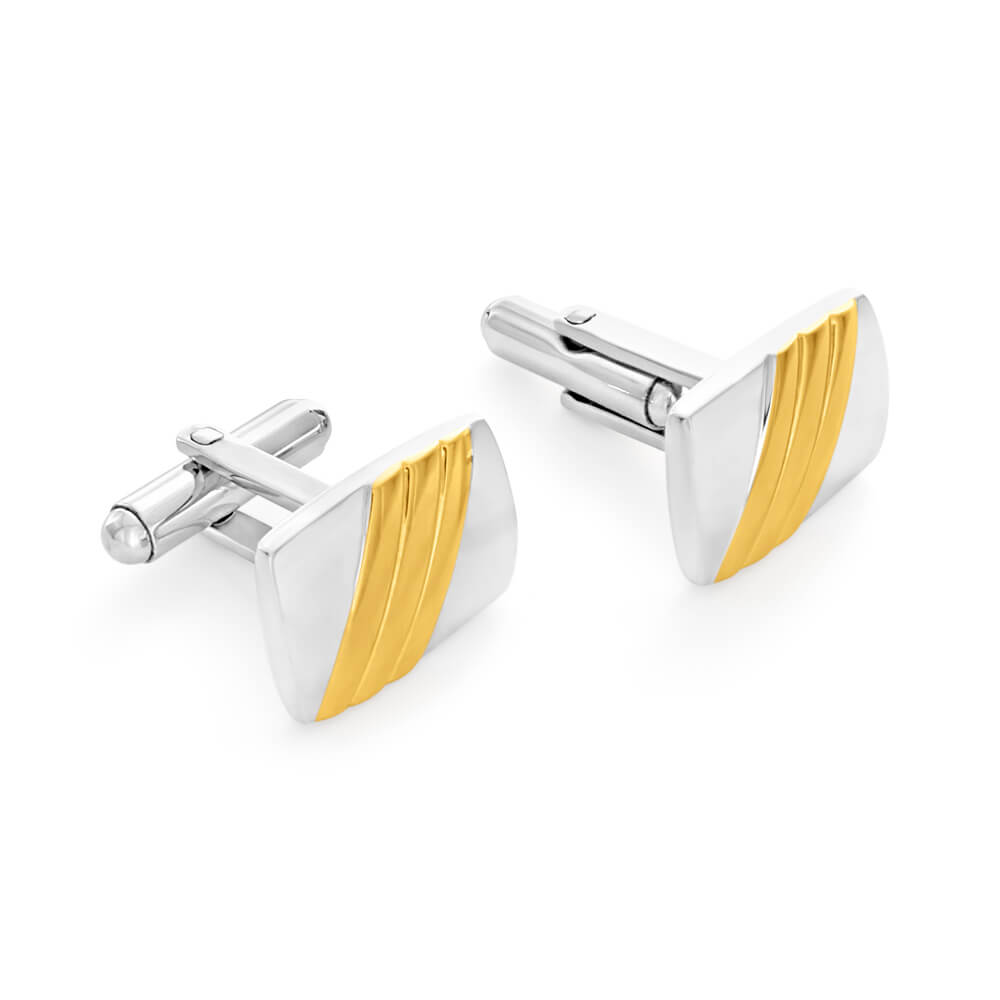 Forte Stainless Steel Gold Plated Cufflinks