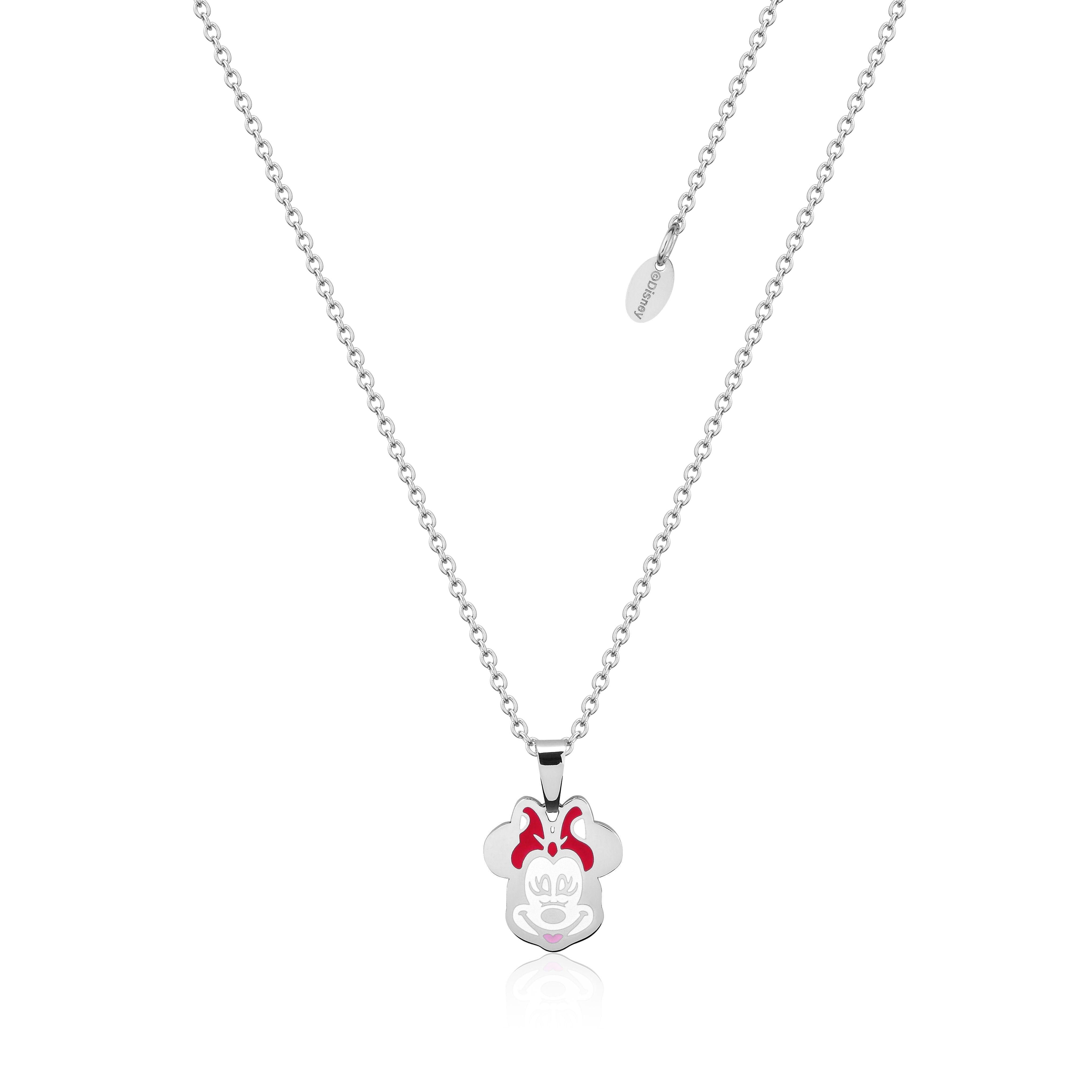 DISNEY Stainless Steel 47cm Animated Minnie Mouse Pendant on Chain
