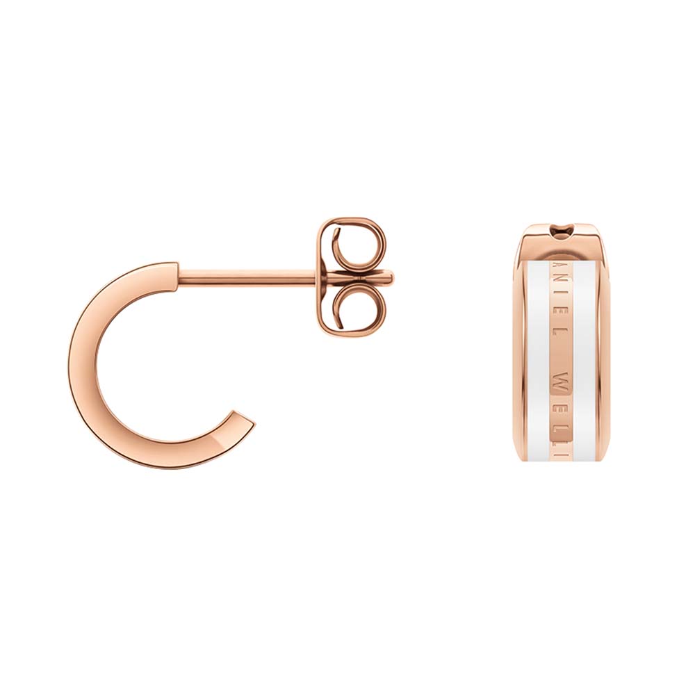 Daniel Wellington Rose Gold And Stainless Steel Two Tone Emalie Stud Earrings